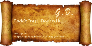 Gadányi Dominik névjegykártya